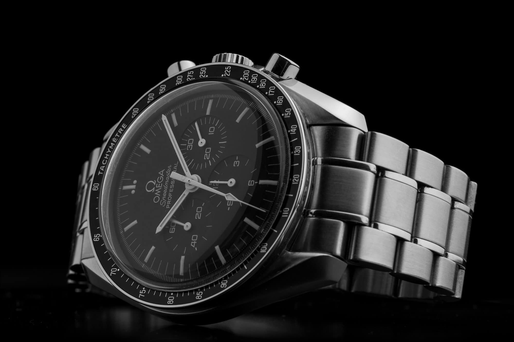 BOLOGNA, ITALY - OCTOBER 12, 2017: Omega Speedmaster Professional watch. Omega has been creating watches since the 19th century and was the first watch on the Moon. Illustrative editorial.