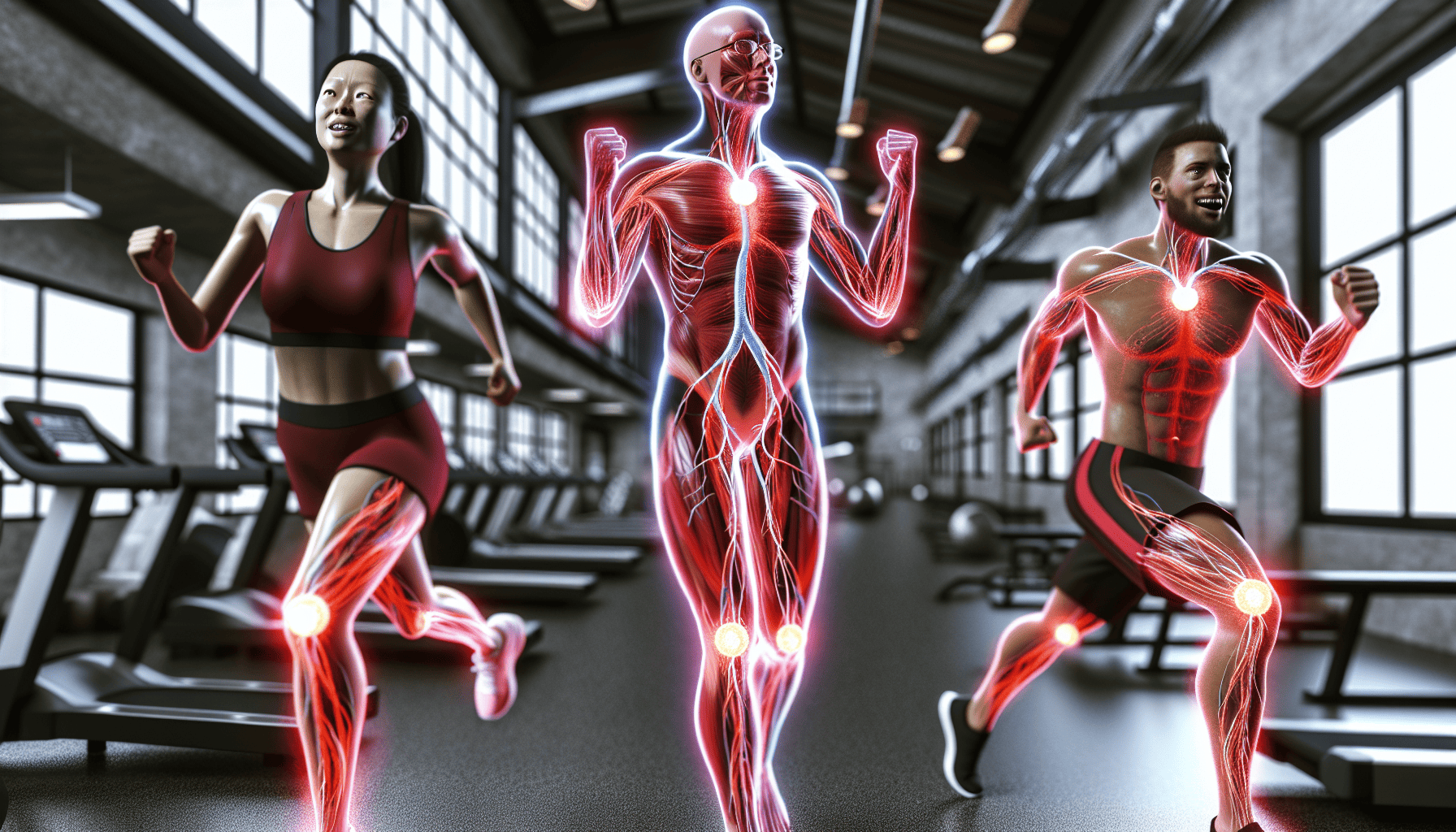 muscles with increased blood flow